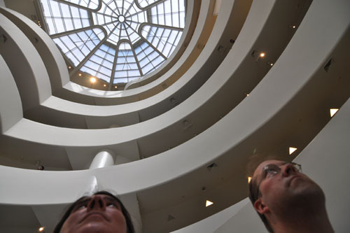 In the lobby at the Guggenheim